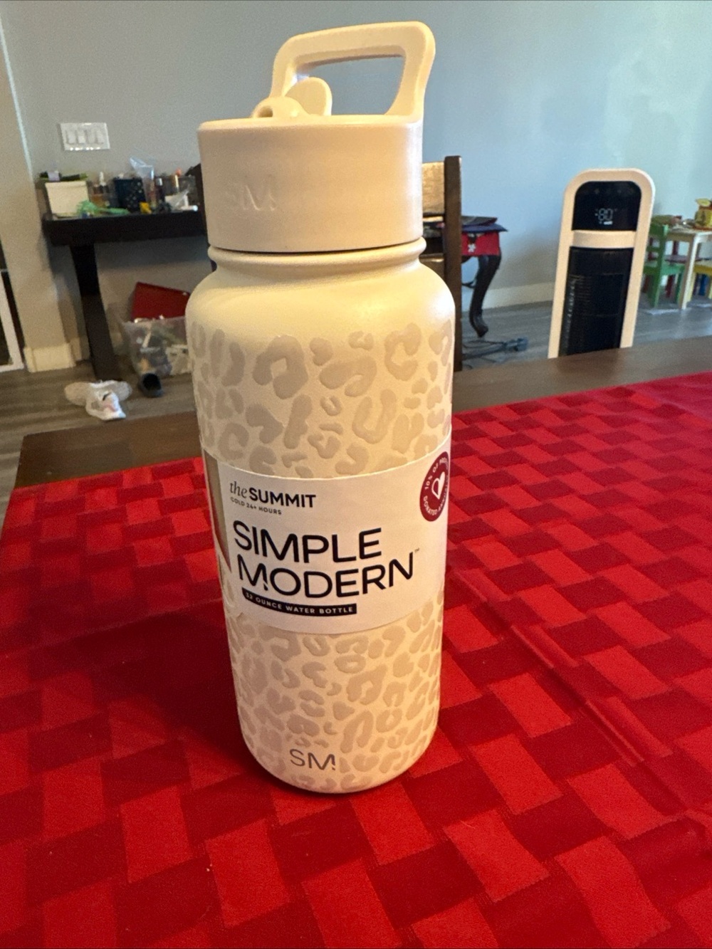 The Summit Cream Leopard Insulated Water Bottle
